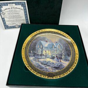 Thomas Kinkade "Blessing Of Christmas" 9" Porcelain Collector Plate With Certifi